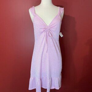 Caution to the Wind Women's Pink Striped Dress - Juniors Medium - NWT